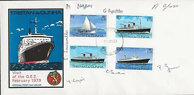 8/2/1979 Tristan Da Cunha Ships Set On  Visit Of Q.e.2 Cruise Ship Fdc • £1.65