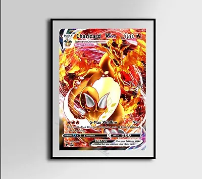 Pokeart Charizard Vmax TCG Canvas Poster Anime Wall Art Home Decor • $169.99