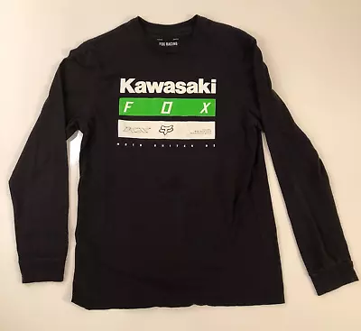 Vintage Kawasaki  Motorcycle T-shirt Black Size Medium M Fox Racing • $35