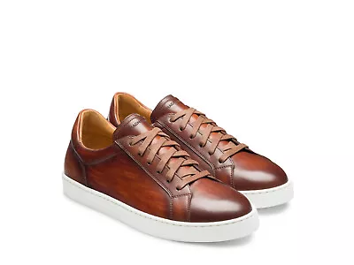 Magnanni 24441 Costa Lo Low Top Sneaker  Cognac Brown Leather • $225