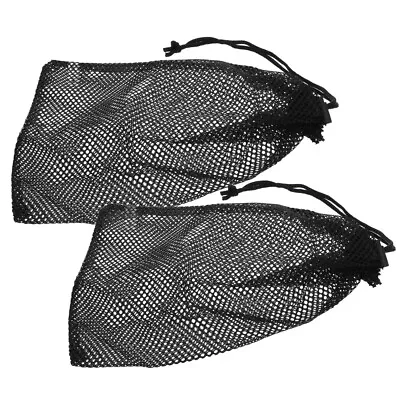 2 Nylon Mesh Drawstring Bags For Storage & Travel (Black) • $8.95