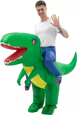 BETTWITEH Dinosaur Costume Adult Funny Blow Up Halloween Ride On Dino T-Rex • $29.40