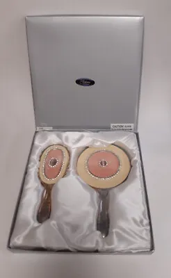 £6.99 • Buy Silver Plated Dressing Table Mirror And Brush Set In Gift Box #312