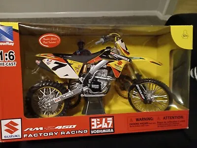 $100 • Buy James Stewart Factory Suzuki RM-Z450 1:6 Scale New Ray Toys Limited Edition