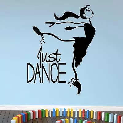 Wall Sticker Just Dance With Dancer Quote Decal Transfer Home Matt Vinyl UK • £8.97