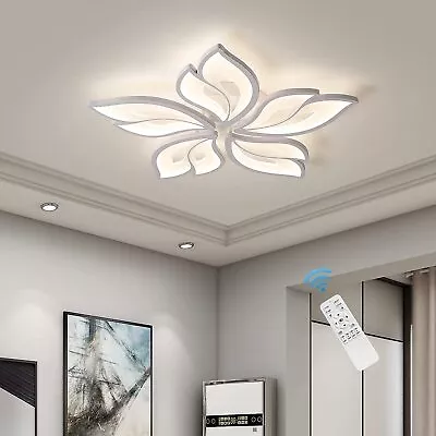 Modern LED Acrylic Ceiling Light Flush Mount Lamp Chandelier Living Room Remote • $61.49