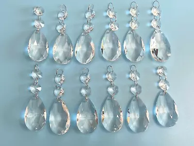 $24.99 • Buy Teardrop Replacement Chandelier Glass Crystals Pendant Beads Prisms  12 Pcs