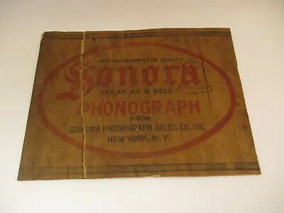 Antique Vintage Sonora Phonograph New York Wood Sign Crate Piece • $49.99