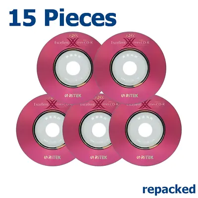 Ritek Mini CD-R 24x 8cm 210 MB Blank CD Recordable Discs 210MB Ritek  - 15 Discs • $17.85