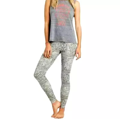 Billabong Women's Natural Tribal Print Stretch Hardest Part Legging Pants $44 • $29