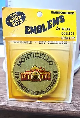 Monticello Thomas Jefferson Round Embroidered Souvenir Patch Badge Show Offs Va. • $13.99