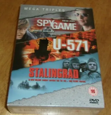 Spy Game / U-571 / Stalingrad (3-DVD Box Set) Robert Redford Brad Pitt - NEW  • £12.99