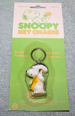 Vintage Snoopy Playing Guitar Keychain Sealed In Package • $4.99