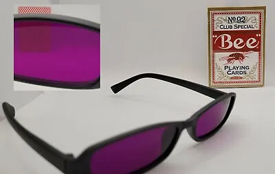 Infared Marked Bee Poker Cards & Infrared Black Plastic Sunglasses Magic - Poker • $64.99