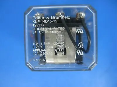 ( 1 ) New Tyco Electronics Potter & Brumfield Kup-14d15-12 3pdt 10a 12v • $11.99