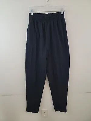 Vintage Marika Pants Womens Ankle Tapered Black Unlined Baggy High Waist Sz L • $23.99