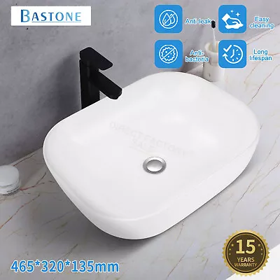 465x320mm Above Counter Top Ceramic Basin Bathroom Vanity Sink Bowl Gloss White • $85