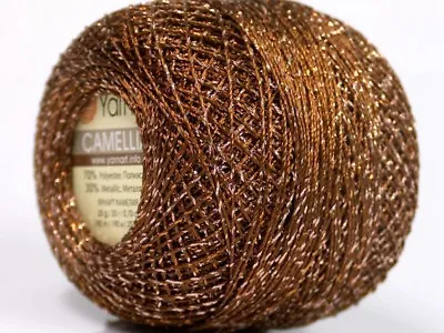 Brown Copper Silver Metallic Braid Thread 20gr YarnArt Camellia 52251 • $2.59