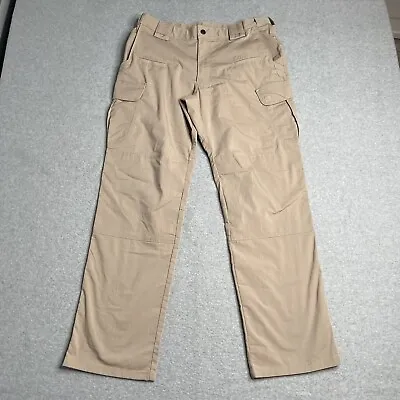 5.11 Tactical Pants Mens 34x32 Beige Khaki Cargo Canvas Workwear Ripstop Adult • $17.39