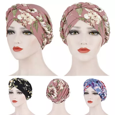 Women's Floral Chemo Cap Cancer Hat Muslim Hair Scarf Turban Hijab Head Wrap • £6.39