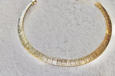 Stunning Vintage Sarah Coventry Solid Gold Chain Collar W/ Raised Etching • $37