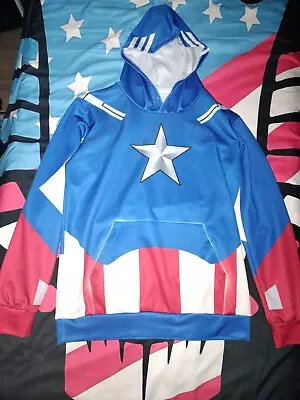 Captain America Hoodie Hooded Sweatshirt Mens L Large Avengers Marvel • $15