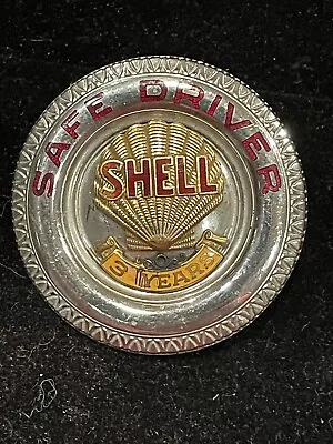 Vintage 1940’s SHELL OIL Employee Delivery Driver  3 Years  Hat Badge RARE!! • $33