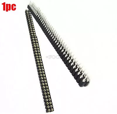 1Pcs Double Row 40Pin 2.54MM Round Female Pin Header Gold Plated Machined Lg • $1