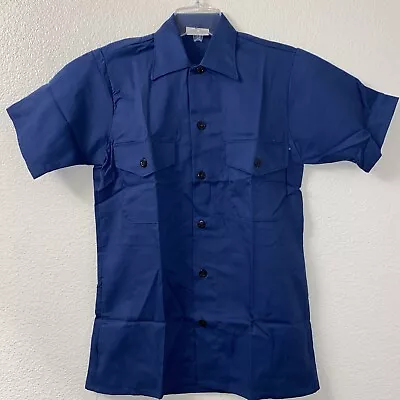 Vintage NEW Deadstock US NAVY USN Men's Blue Poly/Cotton Utility Shirt ~ Small • $17.59