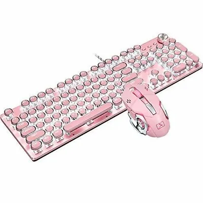 Basaltech Mechanical Gaming Keyboard And Mouse Combo Retro Steampunk Vintage • $59.99