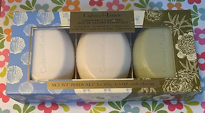 CRABTREE & EVELYN ESSENTIALS SOAP TRIO LA SOURCE - GOATMILK - GARDENERS 6.5oz EA • £24.10