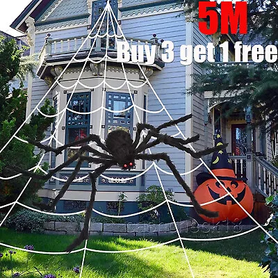 Horrible Big Stretchy Spider Web Halloween Cobweb Party Decor Haunted House UK • £7.64