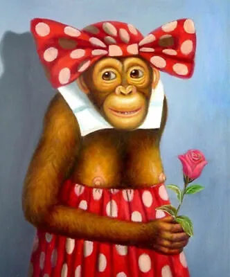 100% Hand-painted Modern Oil Painting Decor Art On Canvas-monkey • $79.20