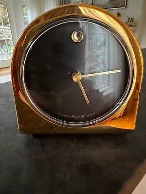 Rare Vintage Movado Museum Dial Brass Desk Clock Made In W. Germany • $85