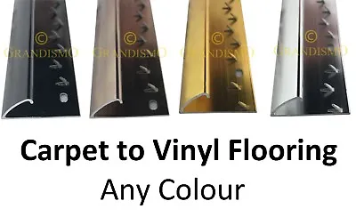 £7.99 • Buy Carpet To Vinyl Flooring Door Strip - Any Colour Trim - Quality Metal Threshold