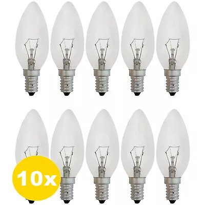 60w X 10 Candle Bulb SES E14 Clear Dimmable Small Edison Screw In Candle Bulbs • £9.99