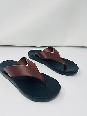 Ancient Greek Men’s Sandals Charys Leather Sandals Chestnut/Black Sole 6US/39 • $39.99