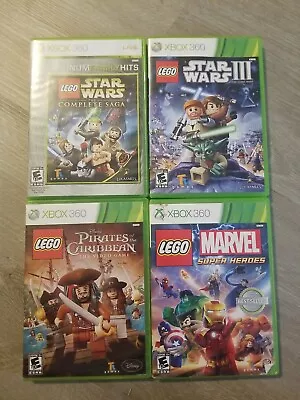$30 • Buy LEGO Star Wars Super Heroes Marvel Pirates Xbox 360 4 Game Bundle Lot Use Disney