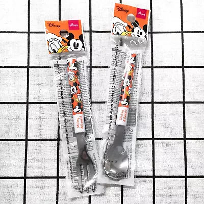 Disney Mickey & Donald Duck Cutlery Set Fork & Spoon For Children JAPAN LIMITED • £8.99