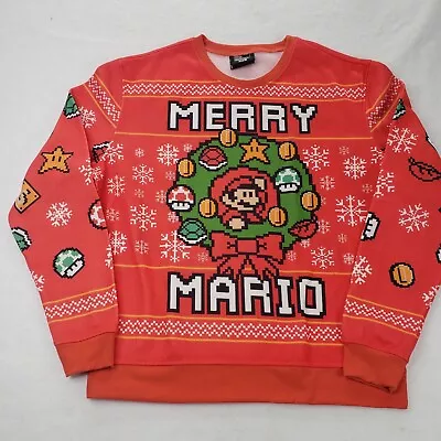 Nintendo ThinkGeek Merry Mario Christmas Sweater Men's Size XL • $39.99