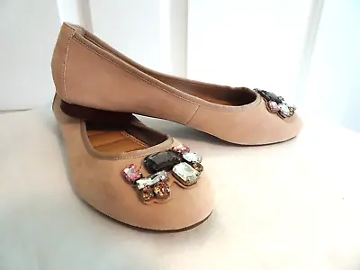 ME TOO Ladies Size 10 M Sapphire Tan Flat Shoes W. Toe Bling LEATHER UPPERS-NEW • $30