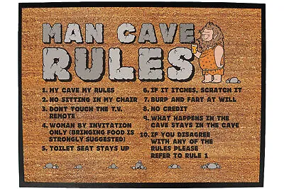 £13.95 • Buy Funny Doormat Novelty Door Mat Birthday Home Office - Man Cave Rules