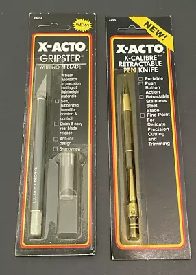 X-ACTO Vintage X-CALIBRE SERIES Retractable Pen Knife 3295 NOS + Gripster X3624 • $25.85