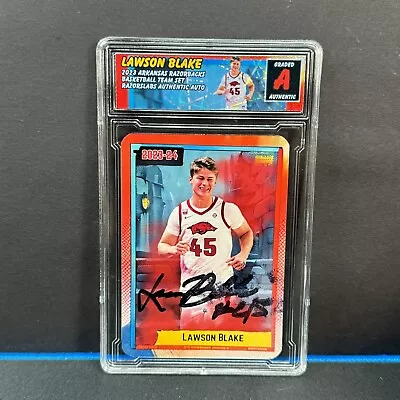 2023-24 Arkansas Razorbacks Basketball Lawson Blake Auto Signed Musselman LIVE • $25