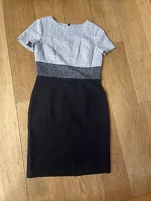 Marks & Spencer Ladies Dress Uk 12 Shift Dress Work Wear Block Colour Black Grey • £3