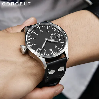 Corgeut 17 Juwelen Mechanische Handaufzug Uhr Seagull 3600 Bewegung 6497 Mode Le • $74.80