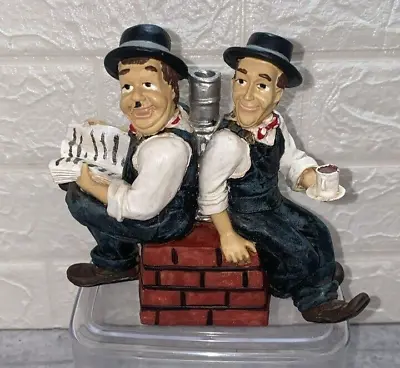 Vintage Laurel & Hardy Sitting On Chimney Collectable 6  Figure Ornament • £24.95