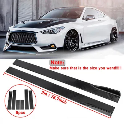 78.7  For Infiniti Q50 Q60 Q70 G25 G37 Glossy Black Side Skirts Lip Rocker Panel • $45.99