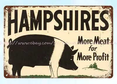 Buy Wall Art 1950s HAMPSHIRES Live Stock Sign Farm Pig Hog Metal Tin Sign • $18.89