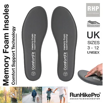 Deep Memory Foam Comfort Insoles Orthopaedic Mens Ladies Shoe Size 3 -12 New • £6.95